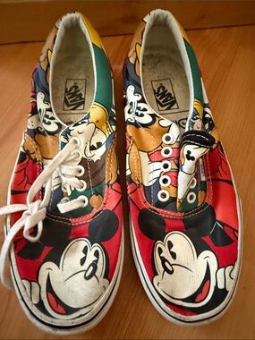 Vans Mickey Mouse Low Top Sneakers - Red, Black, Yellow, Green